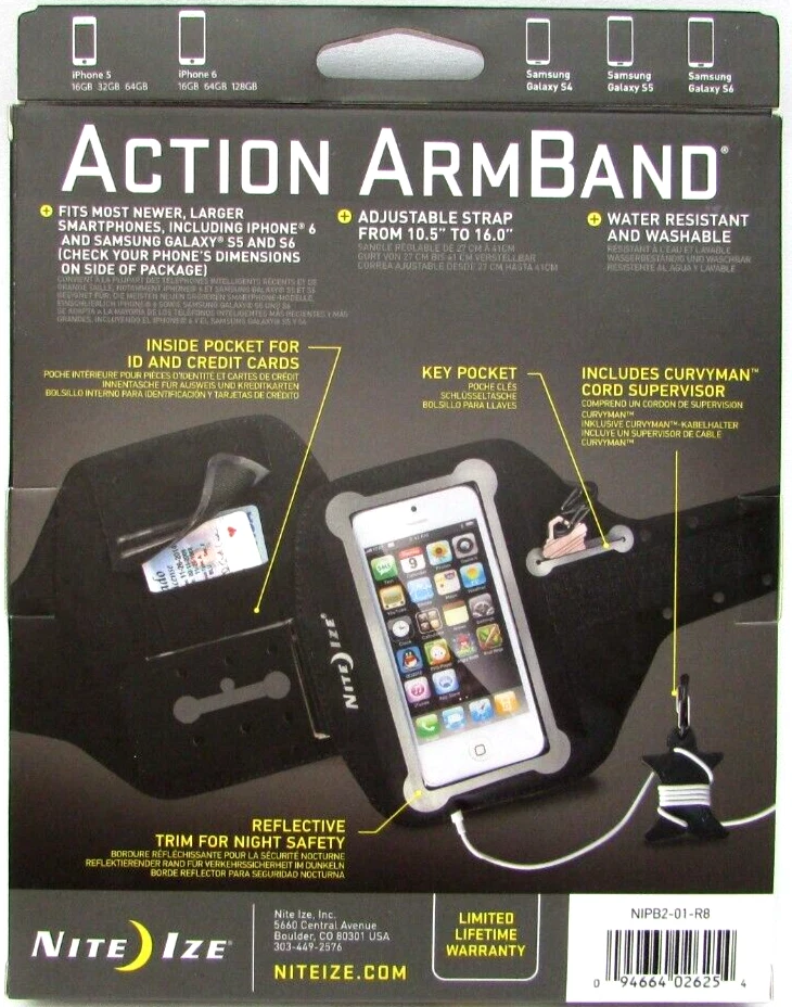 Paquete de 2 brazaletes de acción Nite Ize para teléfonos inteligentes más grandes iPhone 6 y Galaxy S6 Foto 3 de 4