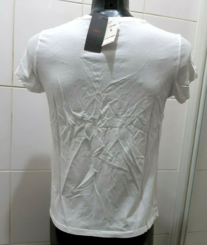 NUEVA Camiseta Levi's The Perfect Batwing Logo, Blanco/Rojo - L - Imagen 6 de 6