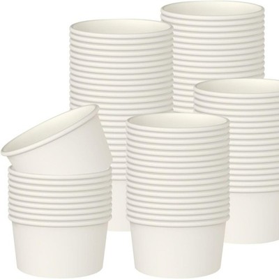 100 Pack 12oz Paper Ice Cream Cups Bulk   Disposable Dessert Yogurt Soup Bowls