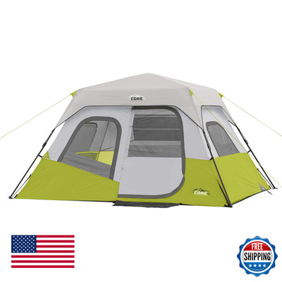 Core 6 Person Instant Cabin Tent Portable Large Pop Up Tent Easy 60 Second Camp