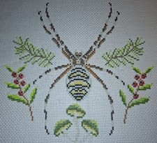 Stickbild "Wespenspinne" (fertig)