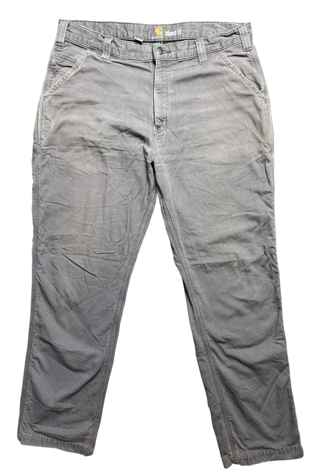 Carhartt Rugged Flex Canvas Knit-lined Carpenter Relaxed Fit Pants W36 L32 image 2