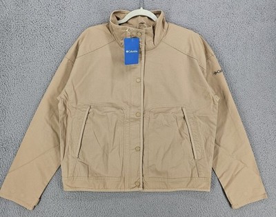 Columbia Jacket Womens Medium Tan Sage Lake Cotton Blend Outdoors Hiking