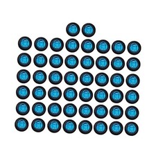 50 Pcs 3/4 Inch Round Blue LED Side Marker Indicator Lights with Blue 50 PCS 