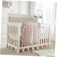 - Heritage Crib Bed Set - Baby Nursery Set - Blush Velvet - Rich Velvet - 4