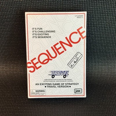 Sequence Travel Version Board Game by Jax 1994 in Collectors Tin Ages 7+ NEW!