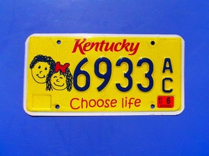 2013 Kentucky Specialty: "Choose Life" Metal License Plate Excellent Condition!