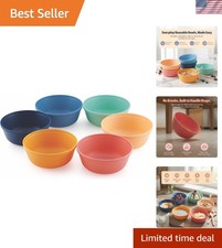 Plastic Bowls Set of 6 15oz Multipurpose Deep Plates Salad and Pasta Bowls ...