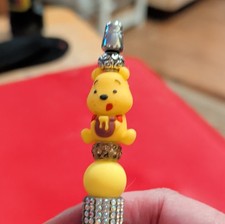 Handmade Decorative Beaded Ballpoint Pen Winnie the Pooh Bear Top Rhinestone