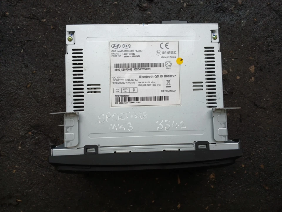 KIA SPORTAGE HEAD UNIT NAV RADIO NEEDS CODE 96560-3U600WK MK3 2010-2015 ~ - Image 3 of 4