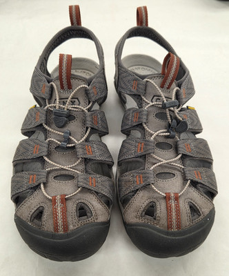 KEEN Clearwater CNX Men's Sandals Size 11 Gray Rust Waterproof Hiking Water Shoe