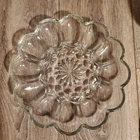 Vintage Anchor Hocking Heavy Clear Glass 10” Deviled Egg Plate Dish Tray