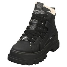Buffalo Aspha Nc Mid Warm Vegan Womens Ankle Boots in Black