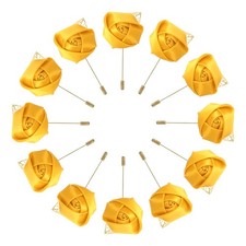 18 Pcs Groom Boutonnieres Rose Boutonnieres Pins Yellow