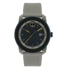 MOVADO BOLD TR90 3601209 BLUE DIAL GRAY SILICONE STRAP SWISS 42MM MENS WATCH