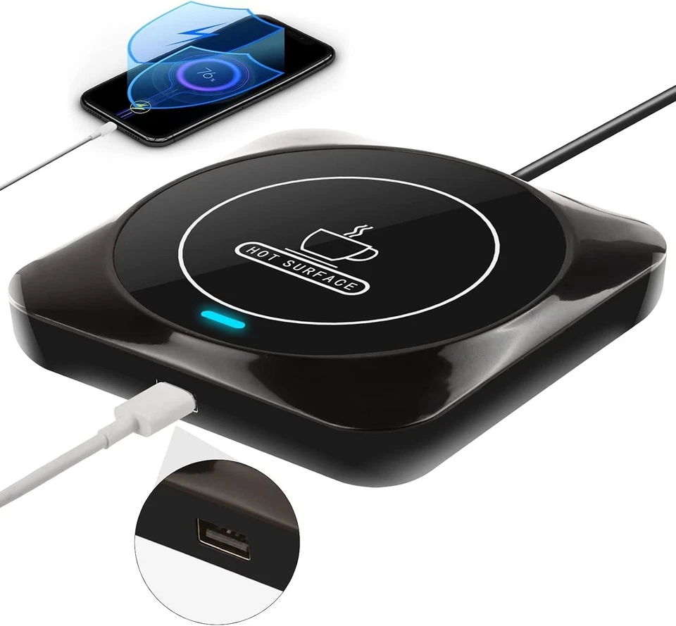 Calentador de taza de café USB inteligente con encendido/apagado automático inducido por presión, accesorio de café... Foto 2 de 4