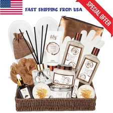 17-Piece Coconut Vanilla Bath and Body Gift Basket Set for Women - Fast shipping