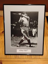 Babe Ruth Circa 1927 Iconic Swing Baseball Photo 11 1/2