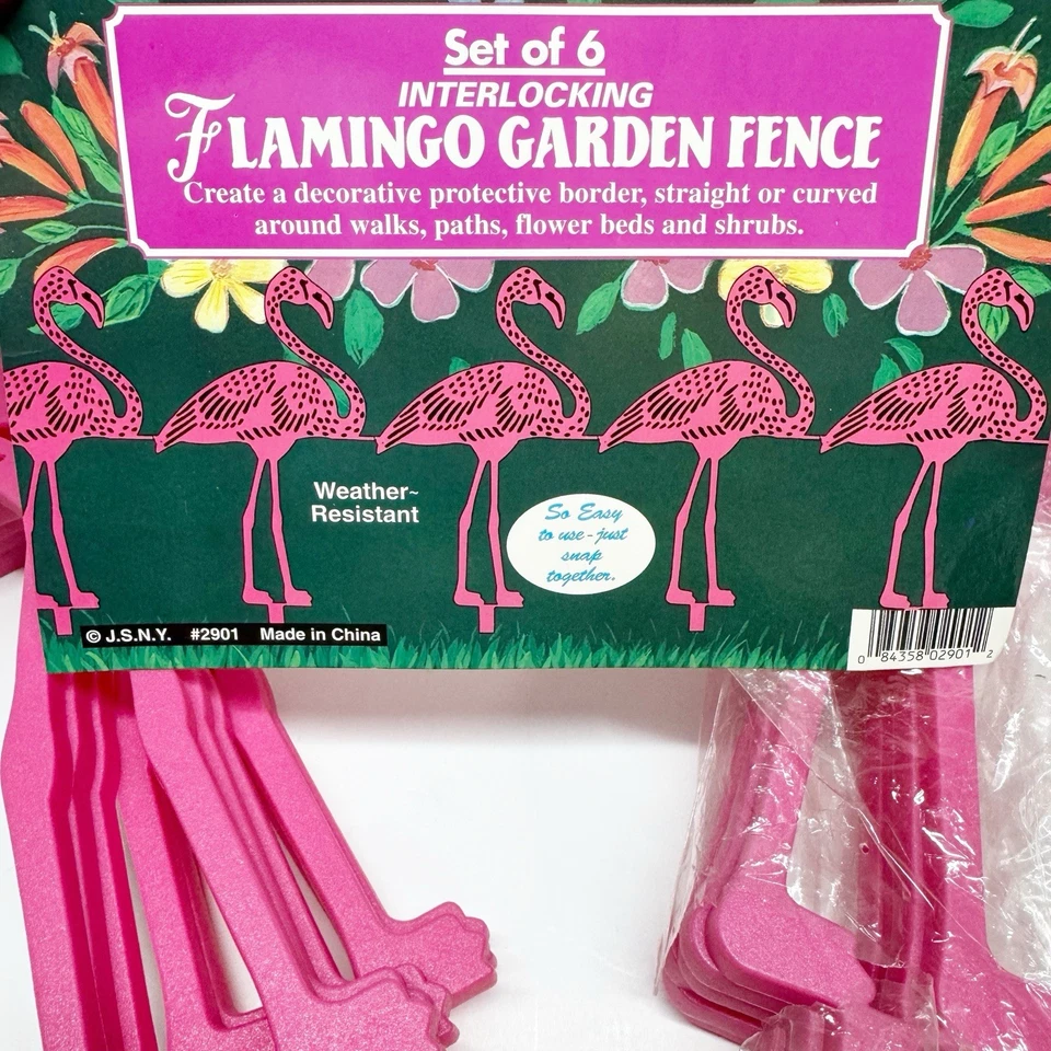 Interlocking Flamingo Garden Fence Set of 12 - Image 4 of 4