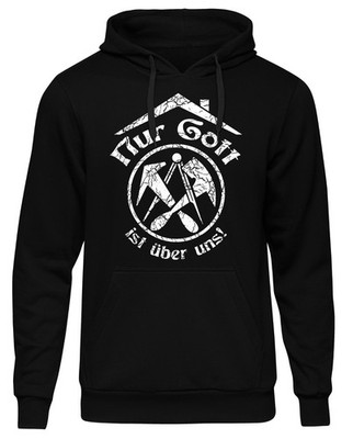 B-WARE | Nur Gott ist über uns Kaputzenpullover | Dachdecker Handwerk |  (4XL)
