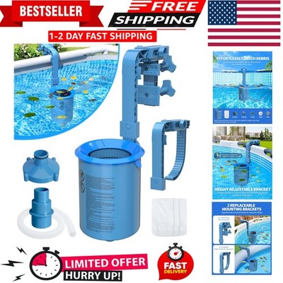 Upgrade Above Ground Pool Skimmer Comes with 3 Socks, Anti-tilt Wall Mount Su...