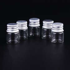25Pcs 5ml Mini Glass Bottles Transparent with Aluminum Screw Caps