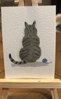 “Sweet Tabby” OOAK ACEO Original Watercolor Cat Painting Tiny Tales Series #1 — photo 2