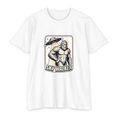 Sky Walker alien astronaut ape graphic T-Shirt | Space Sasquatch design