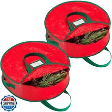 Handy Laundry Christmas Wreath Storage Bag - 2-PACK - Durable, Tarp Material,