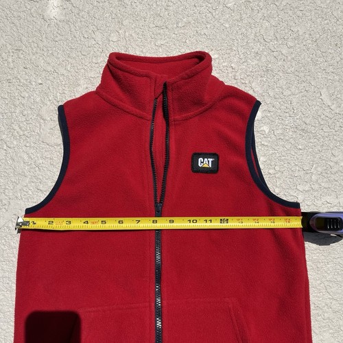 CAT Boy's Caterpillar Red Sleeveless Fleece Vest - Size Medium (10/12) - Picture 4 of 5