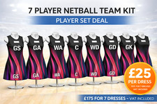 Custom Netball Team Kit – 7 Player Dresses | Sublimated Netball Uniform UK Clubs