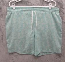 Chubbies Swim Trunks Mens Medium Blue Seahorse 7" Inseam Lined Shorts Drawstring