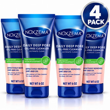 4Pack Noxzema Daily Deep Pore Cleansing Clear Oil-Free Cleanser 6 fl oz