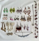 Vintage Costume Jewelry Lot Earrings Clip Ons Necklaces Pendants Mixed Set