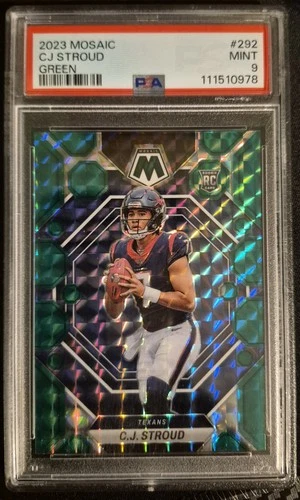 2023 CJ Stroud Mosaic Green Rookie Psa 9