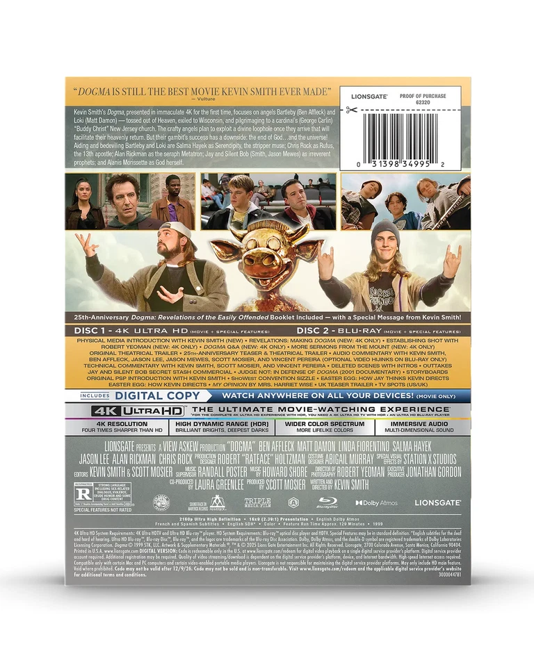 [PREORDER 09.12.25] Lionsgate Limited DOGMA 4K UHD + Blu-ray Steelbook - Image 2 of 4