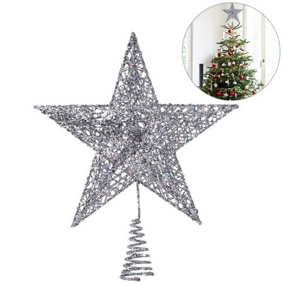Nizzaxmas 20 cm Weihnacht Sternbaumtopper glänzender Stern Weihnachtsbaumtopper