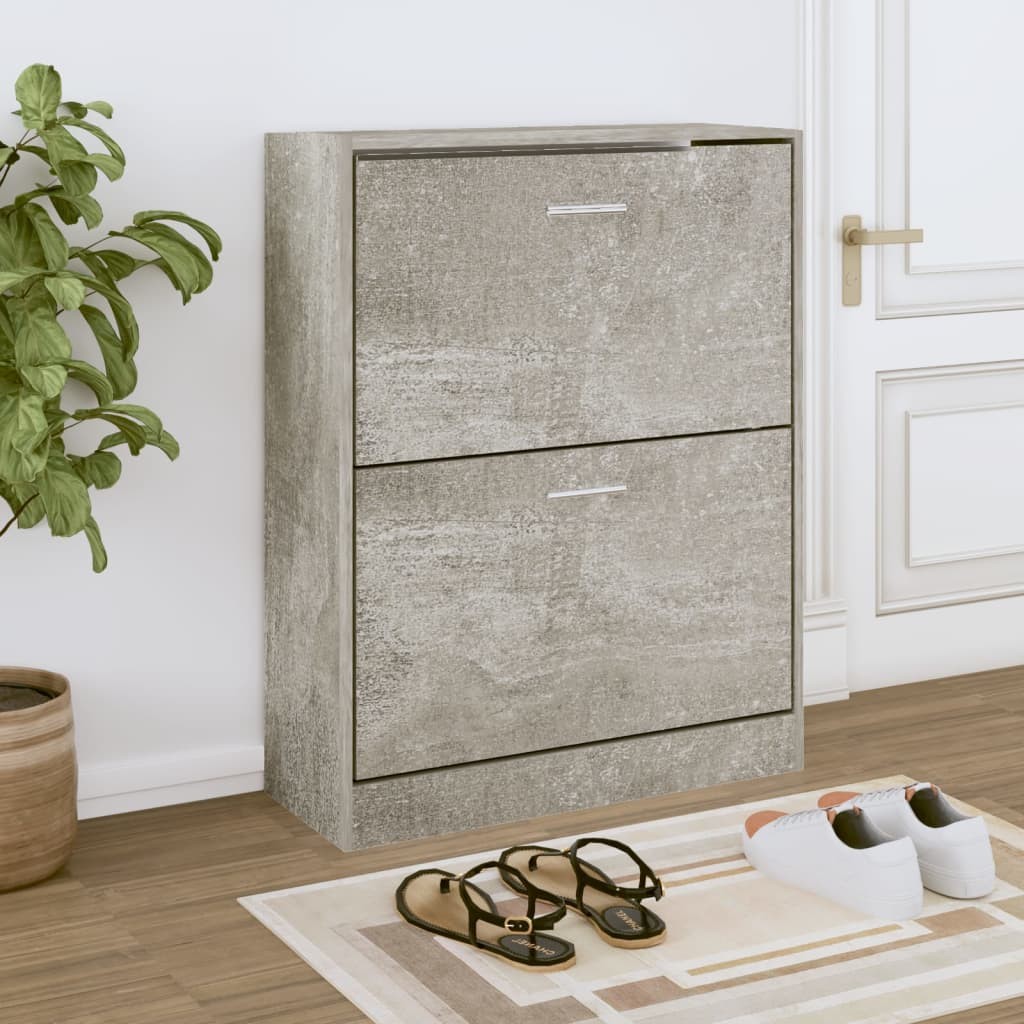 Scarpiera Moderna 63x24x81 cm Grigio Cemento - Eleganza Minimalista