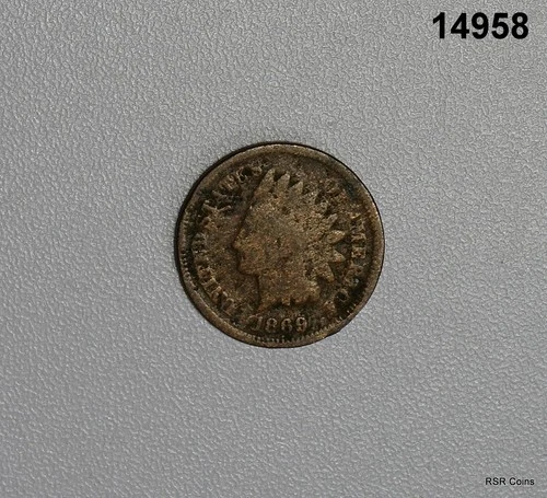 1869 INDIAN HEAD CENT GOOD CORRODED DETAILS! SCARCE #14958
