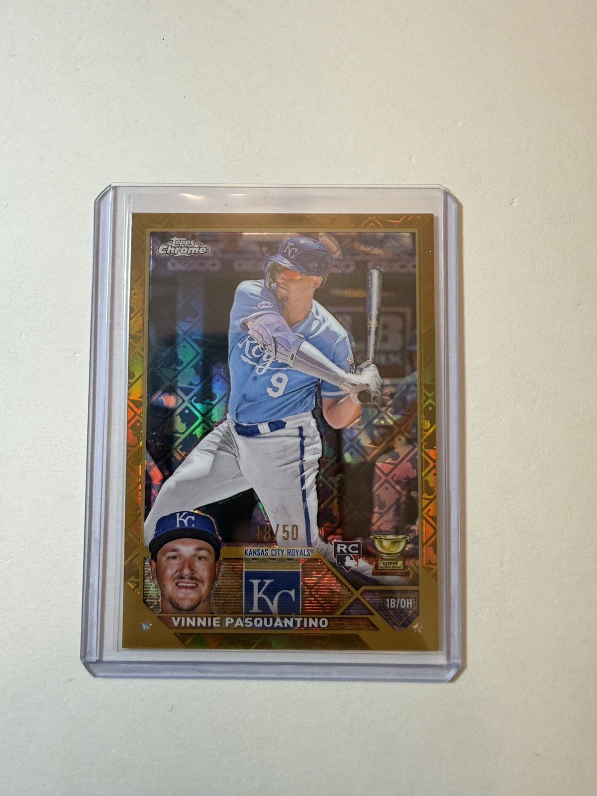 2023 Topps Chrome Logofractor Vinnie Pasquantino Gold /50 Rookie Card NICE 