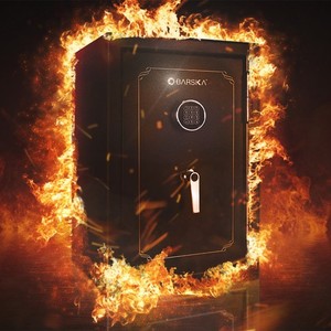 Barska VF400 3.51 Cu ft 1400 Fireproof Vault Keypad + Key Lock Safe 2 Shelve