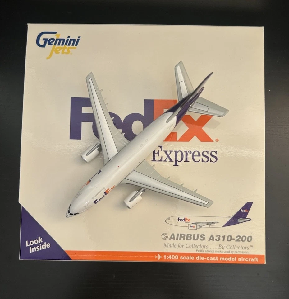 Modelo fundido a presión GeminiJets 1:400 Fedex Express Airbus A310-200 N442FE GJFDX639 Foto 2 de 4