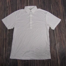 Collars & Co. Dress Collar Polo Shirt Mens Medium White 100% Polyester #1016