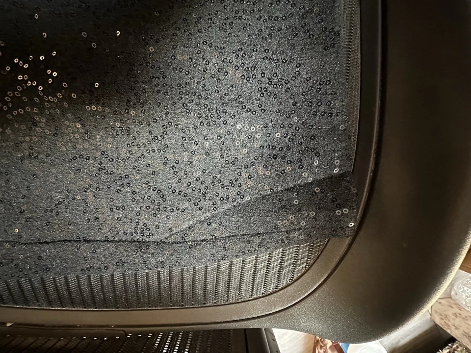 Юбка Black Label Ann Taylor черная с блестками выше колена карманы блестящая - 10P - Изображение 2 из 4