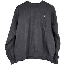 Spiritual Gangster Monogram Classic Crew Sweatshirt in Vintage Black S NWT