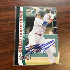 Dalton Rushing 2023 Great Lakes Loons 1st Minor League Auto RC Beckett BAS