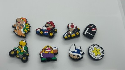 Super Mario Bros! MARIO KART 8 Pc Shoe Charm Set! Croc Compatible! New.