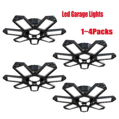4Packs 300W Deformable LED Garage Light Shop Ceiling Lights Fixture Super Bright