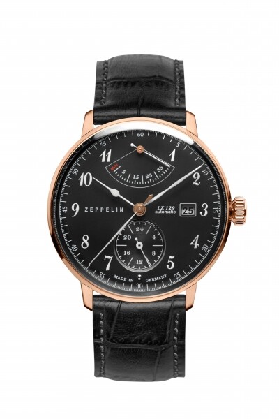 Zeppelin LZ 129 Hindenburg 40mm Black Stainless Steel Case, Black