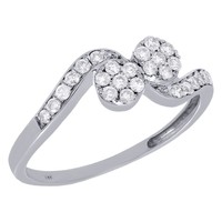 14k White Gold Love & Friendship Two Stone Diamond Engagement Ring Swirl 1/3 Ct on sale 14k White Gold Love & Friendship Two Stone Diamond Engagement Ring Swirl 1/3 Ct on sale